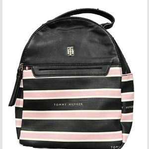Tommy Hilfiger pink and black backpack purse